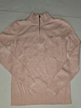 Womens Vineyard Vines 1/4 Zip Pink Sweater Sz xxs